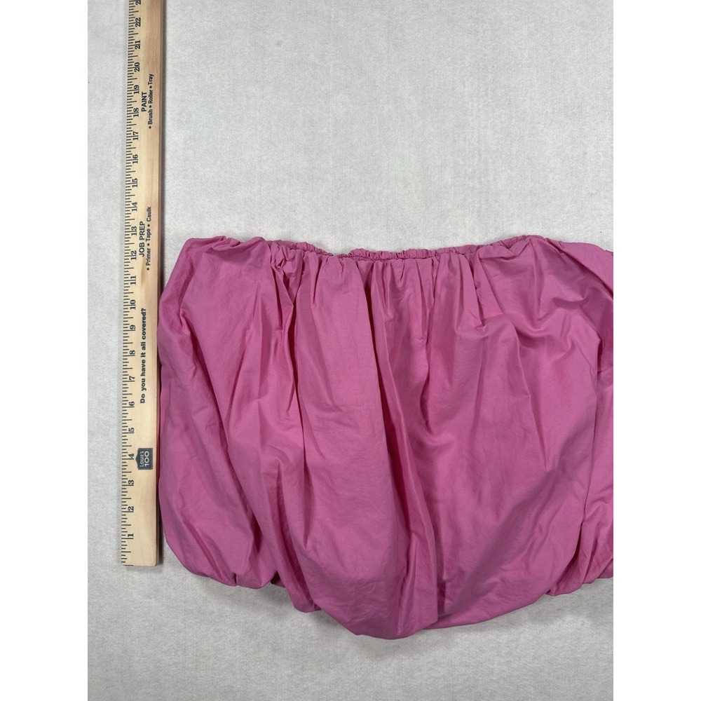Maeve by Anthropologie Strapless Cotton Poplin Bubble Top Pink Rose Size Large - Picture 7 of 9